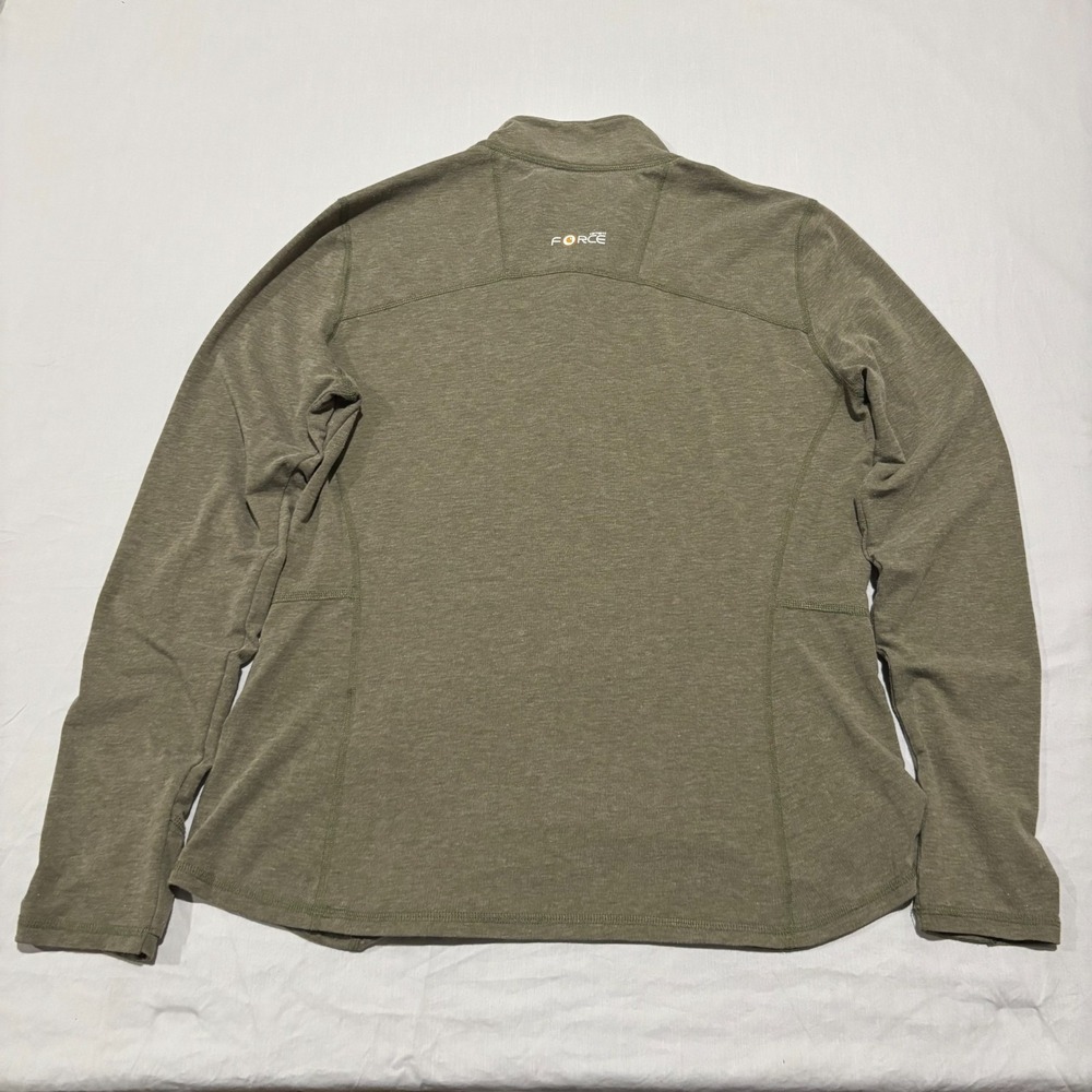 Carhartt Force Womens Green Midweight Synthetic Base Layer 1/4-Zip Top Sweater M - Picture 2 of 6